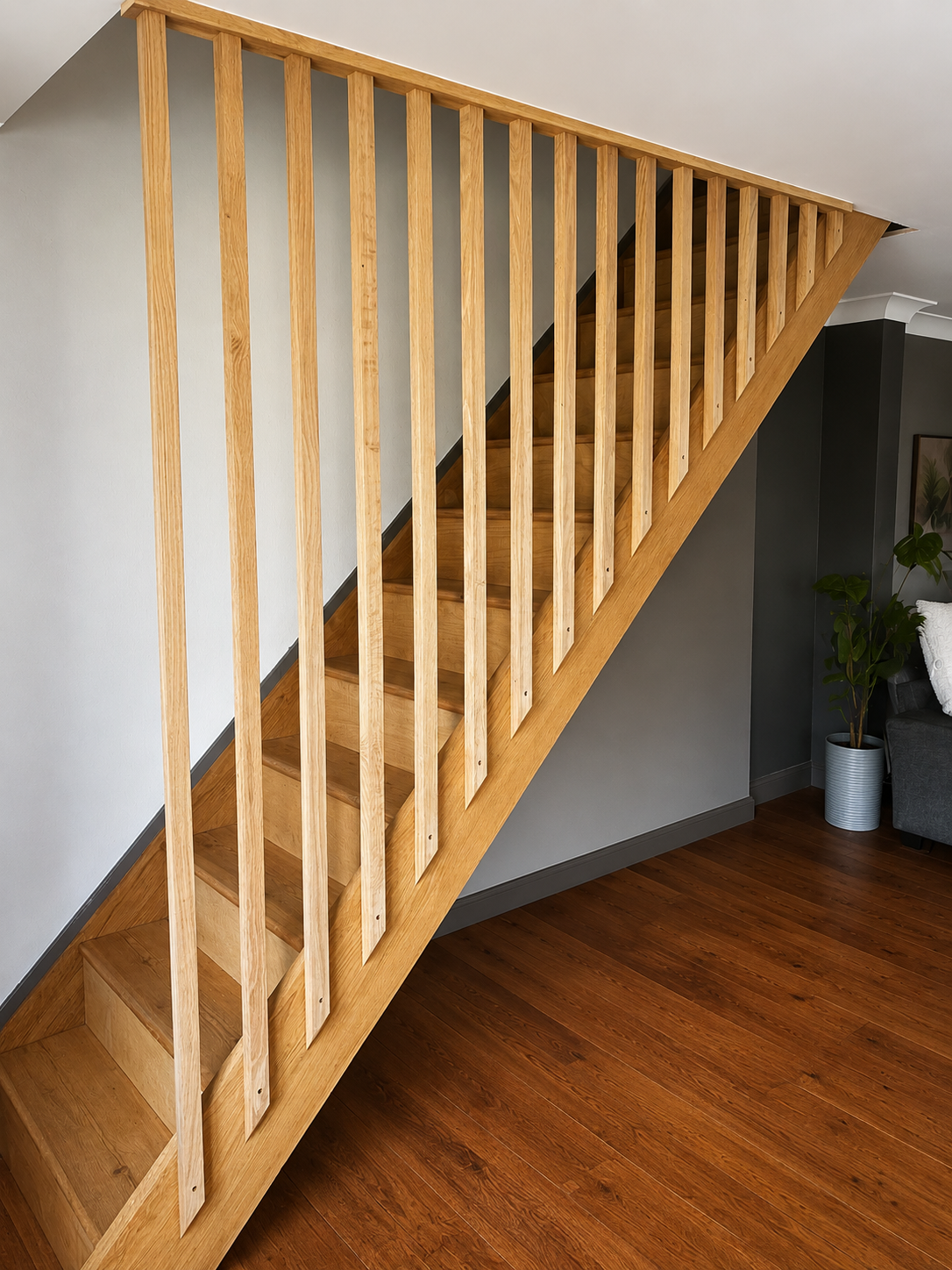 Bespoke oak staircase refurbishment in Saffron Walden by Cromwell Interiors